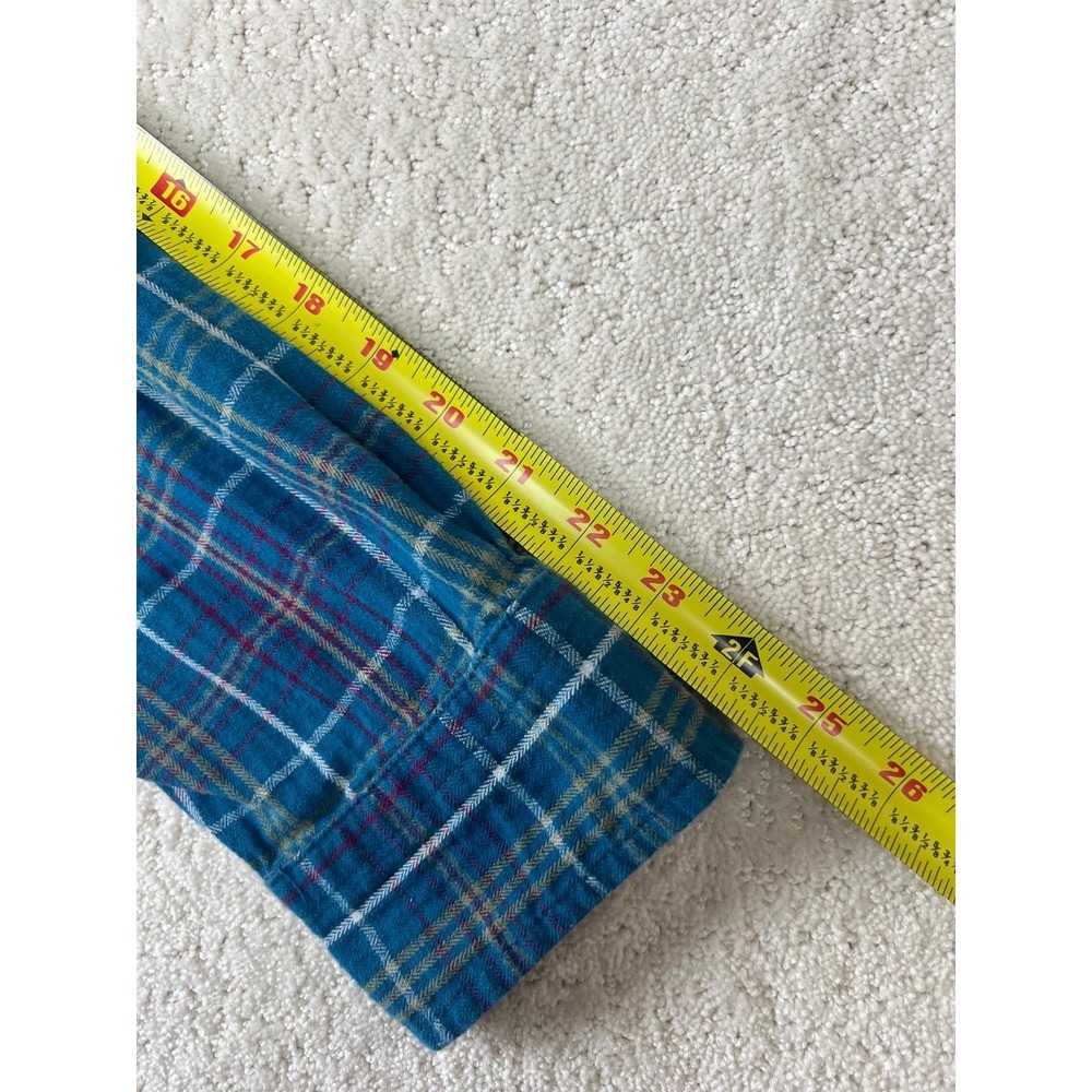 Duluth Trading Flannel Shirt Mens 3XL Blue Plaid Dual Pocket Cotton Long Sleeve - Picture 6 of 7